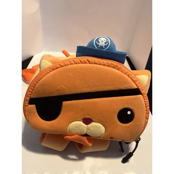 NEW KWAZII Plush Pirate daredevil Cat Backpack Face Orange Octonauts Adjustable - Picture 1 of 4